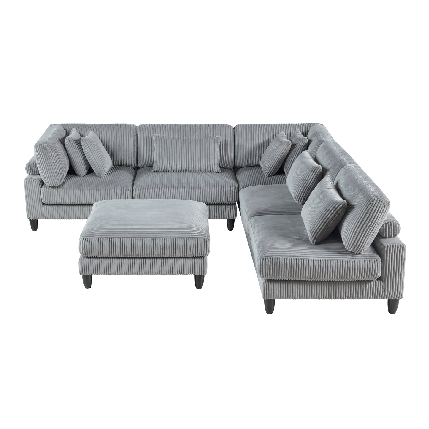 Homelegance Sectional Sofa Gray Fabric Modern Design 9688GY-62CR3ACOT