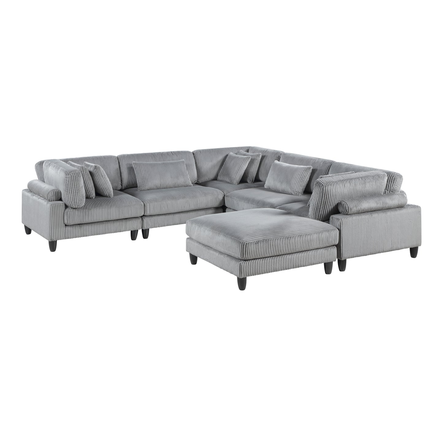 Homelegance Sectional Sofa Gray Fabric 9688GY-63CR2ACOT