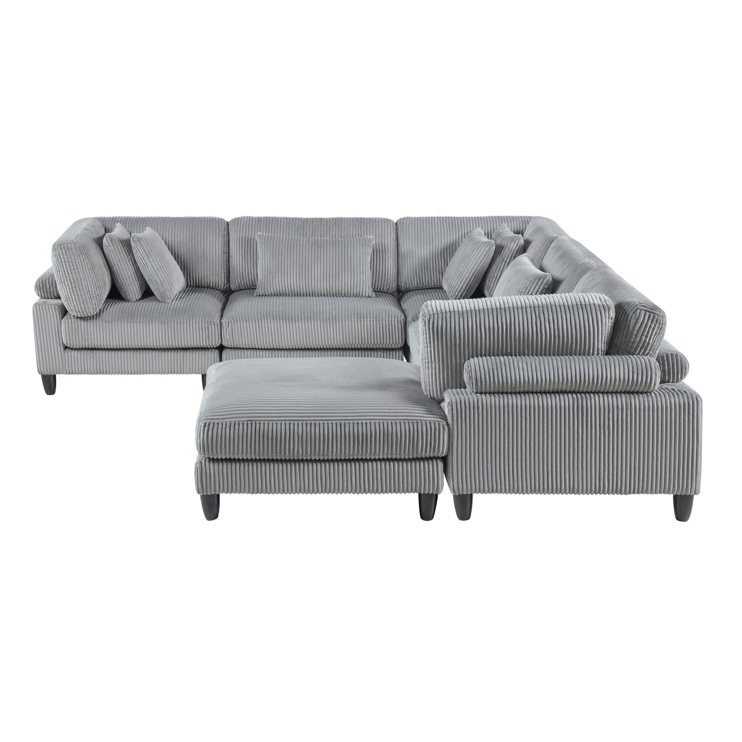 Homelegance Sectional Sofa Gray Fabric 9688GY-63CR2ACOT