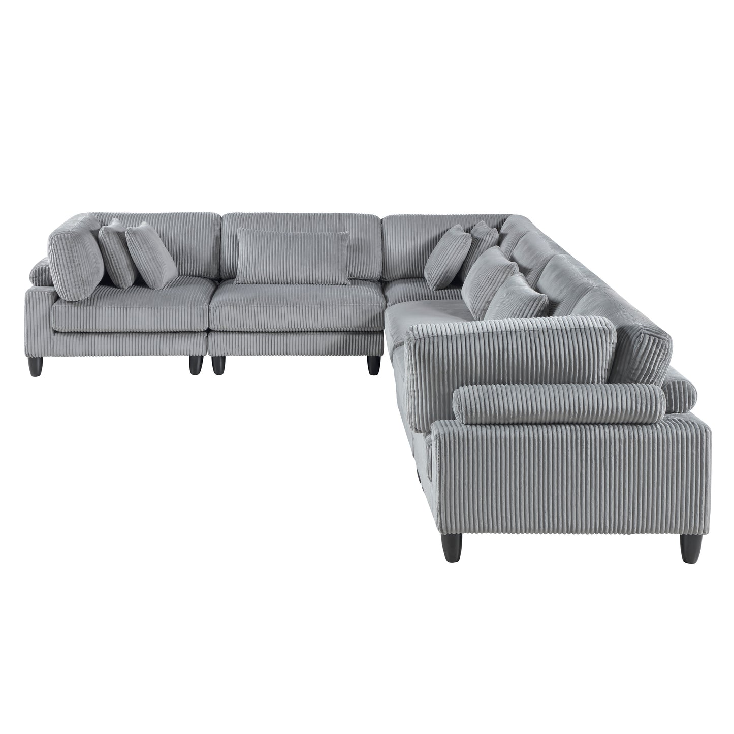 Homelegance Sectional Sofa Gray Fabric 9688GY-63CR3AC