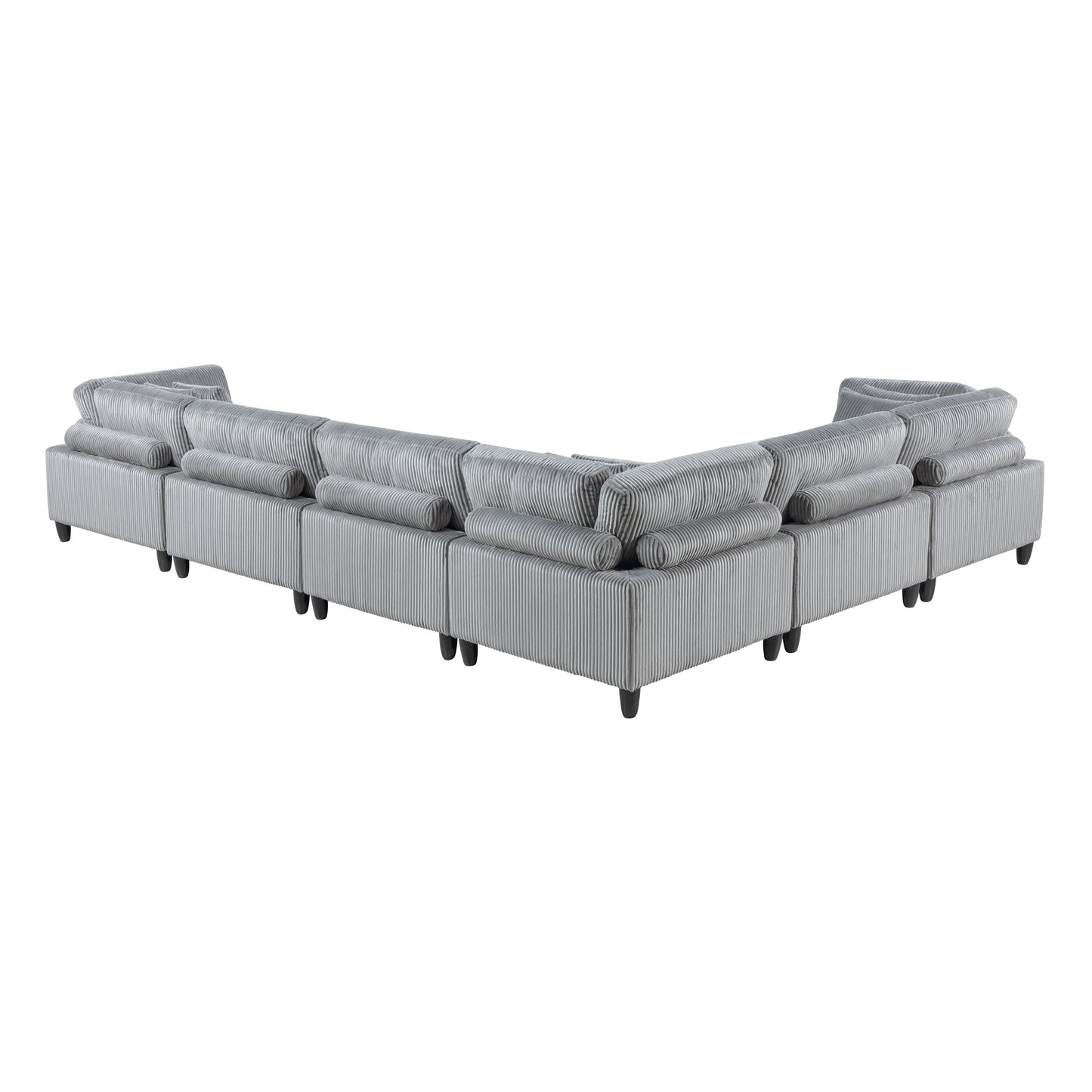 Homelegance Sectional Sofa Gray Fabric 9688GY-63CR3AC