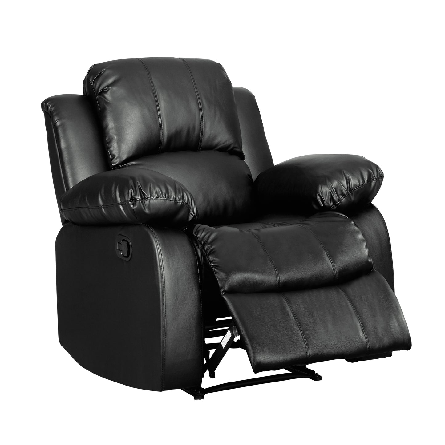 Homelegance Cranley Reclining Chair in Black Faux Leather 9700BLK-1