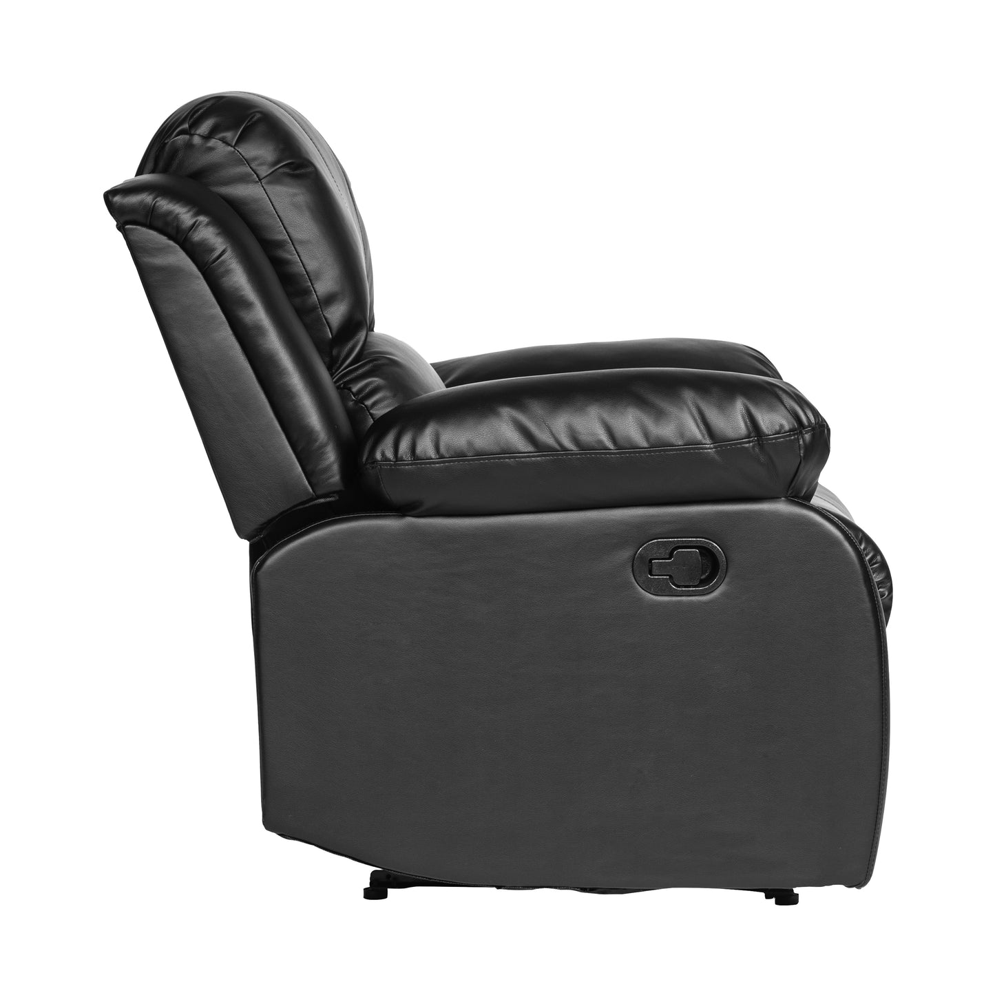 Homelegance Cranley Reclining Chair in Black Faux Leather 9700BLK-1