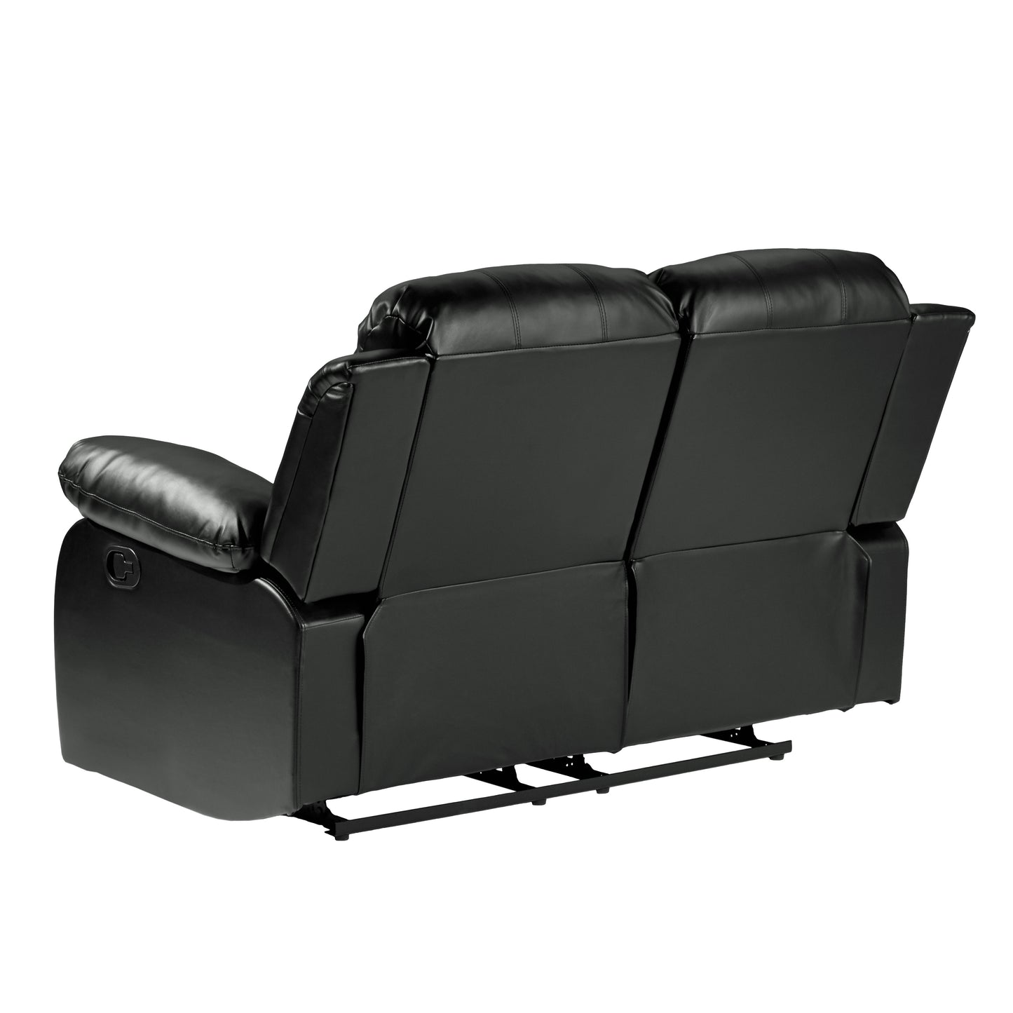 Homelegance Cranley Loveseat Reclining in Black Faux Leather 9700BLK-2
