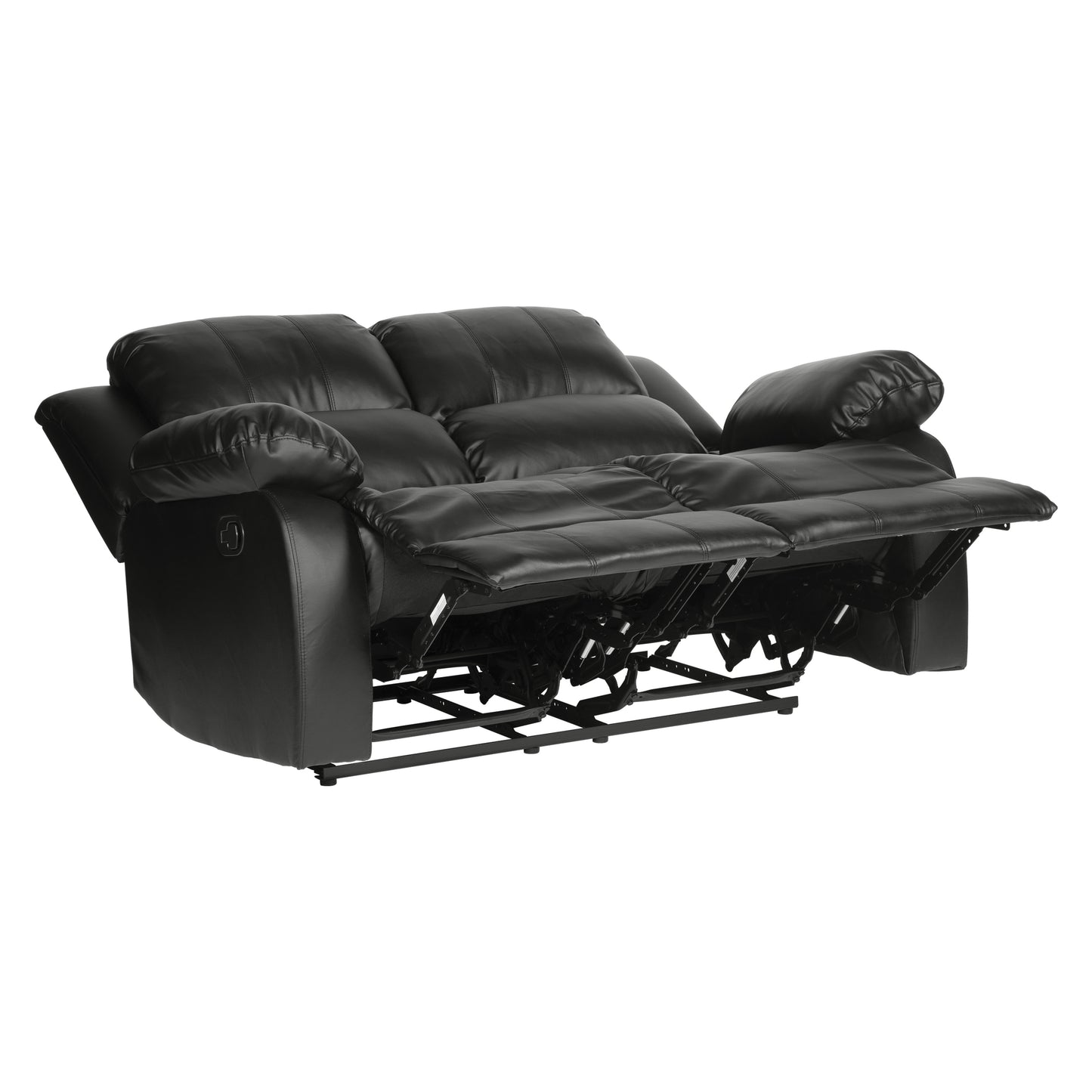 Homelegance Cranley Loveseat Reclining in Black Faux Leather 9700BLK-2