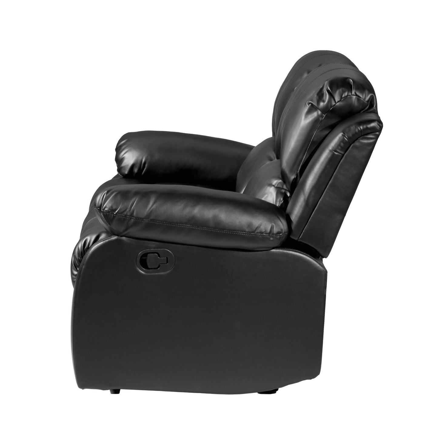 Homelegance Cranley Loveseat Reclining in Black Faux Leather 9700BLK-2