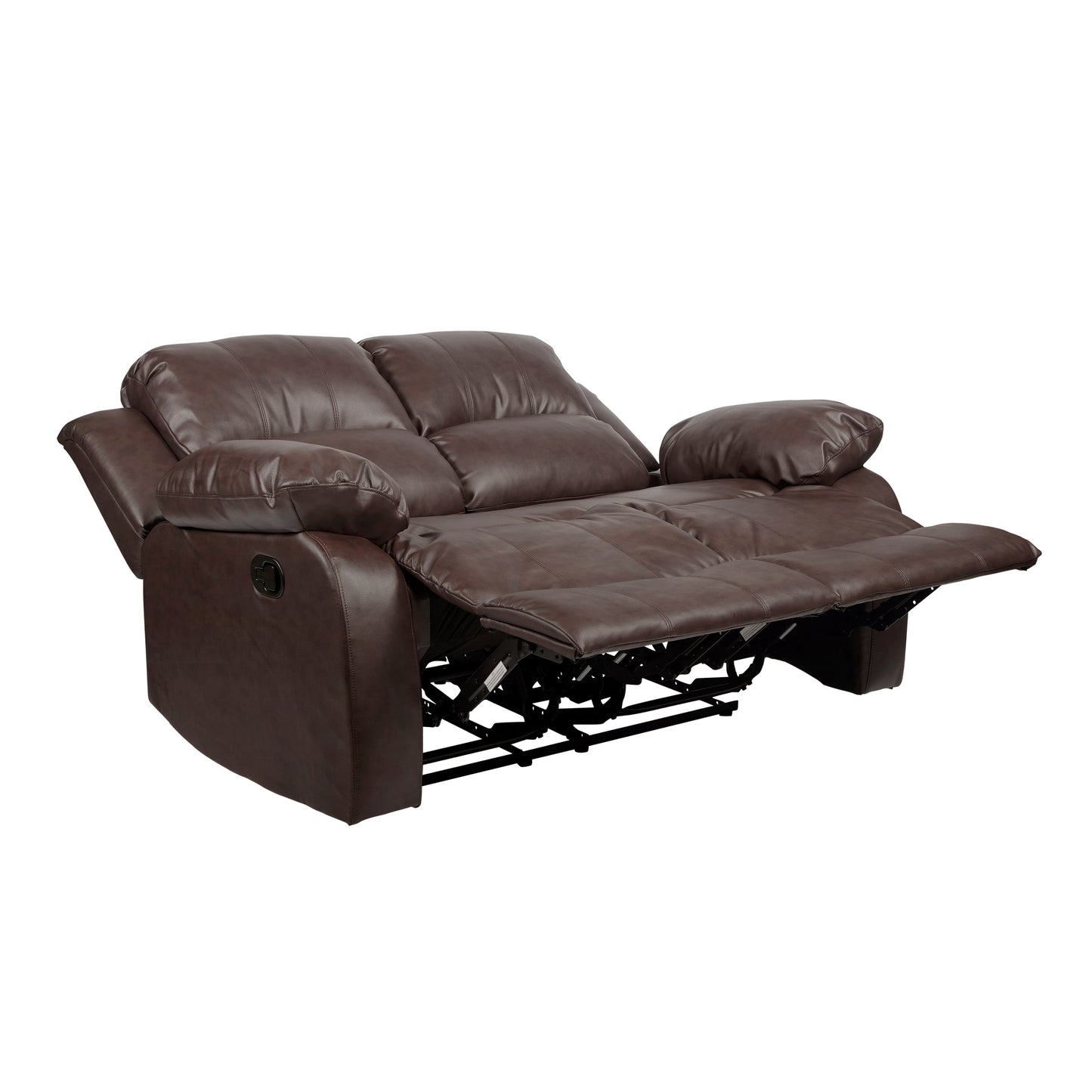 Homelegance Cranley Loveseat Reclining in Brown Faux Leather 9700BRW-2