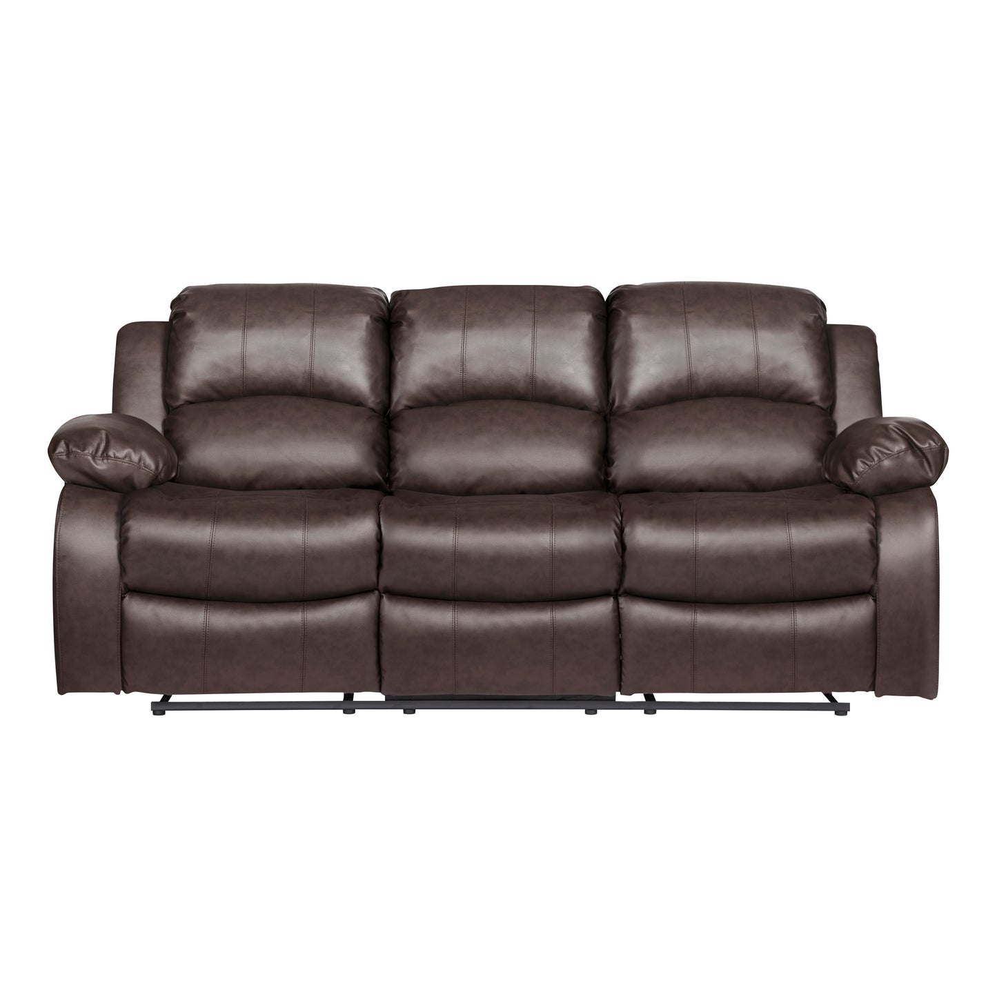 Homelegance Cranley Brown Faux Leather Double Reclining Sectional Sofa 9700BRW-3