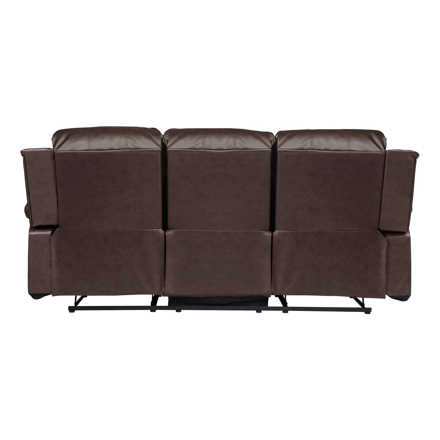Homelegance Cranley Brown Faux Leather Double Reclining Sectional Sofa 9700BRW-3