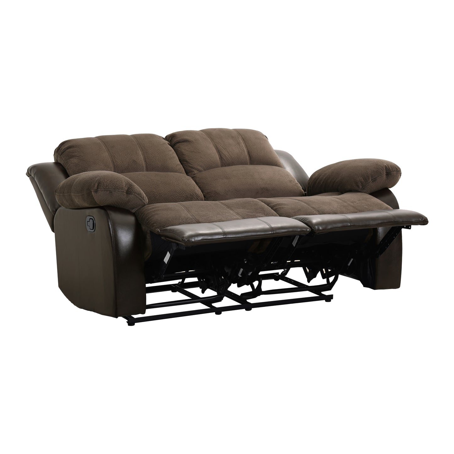 Homelegance Cranley Loveseat Reclining in Chocolate Textured Microfiber 9700FCP-2