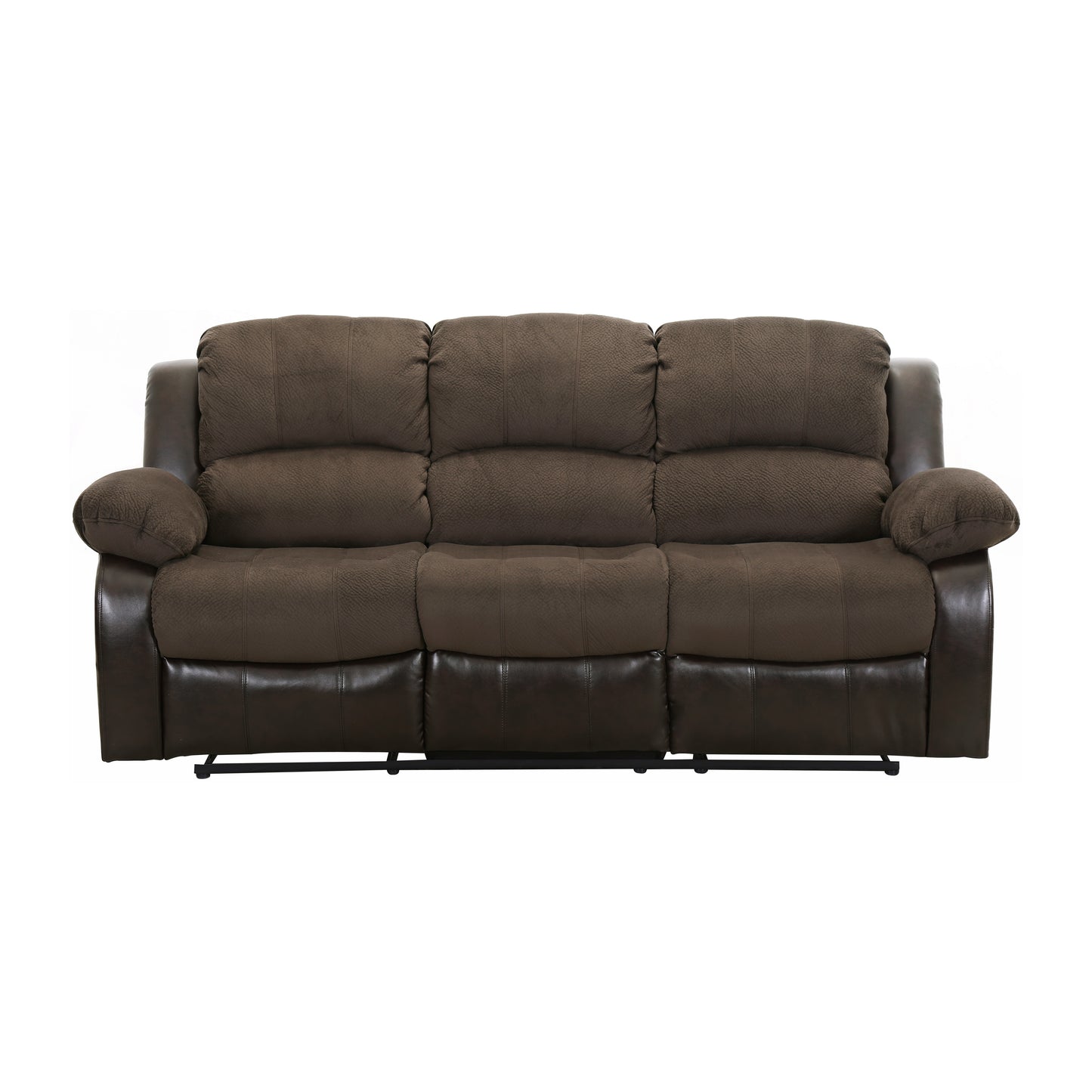 Homelegance Cranley Double Reclining Sectional Sofa in Chocolate Textured Plush 9700FCP-3