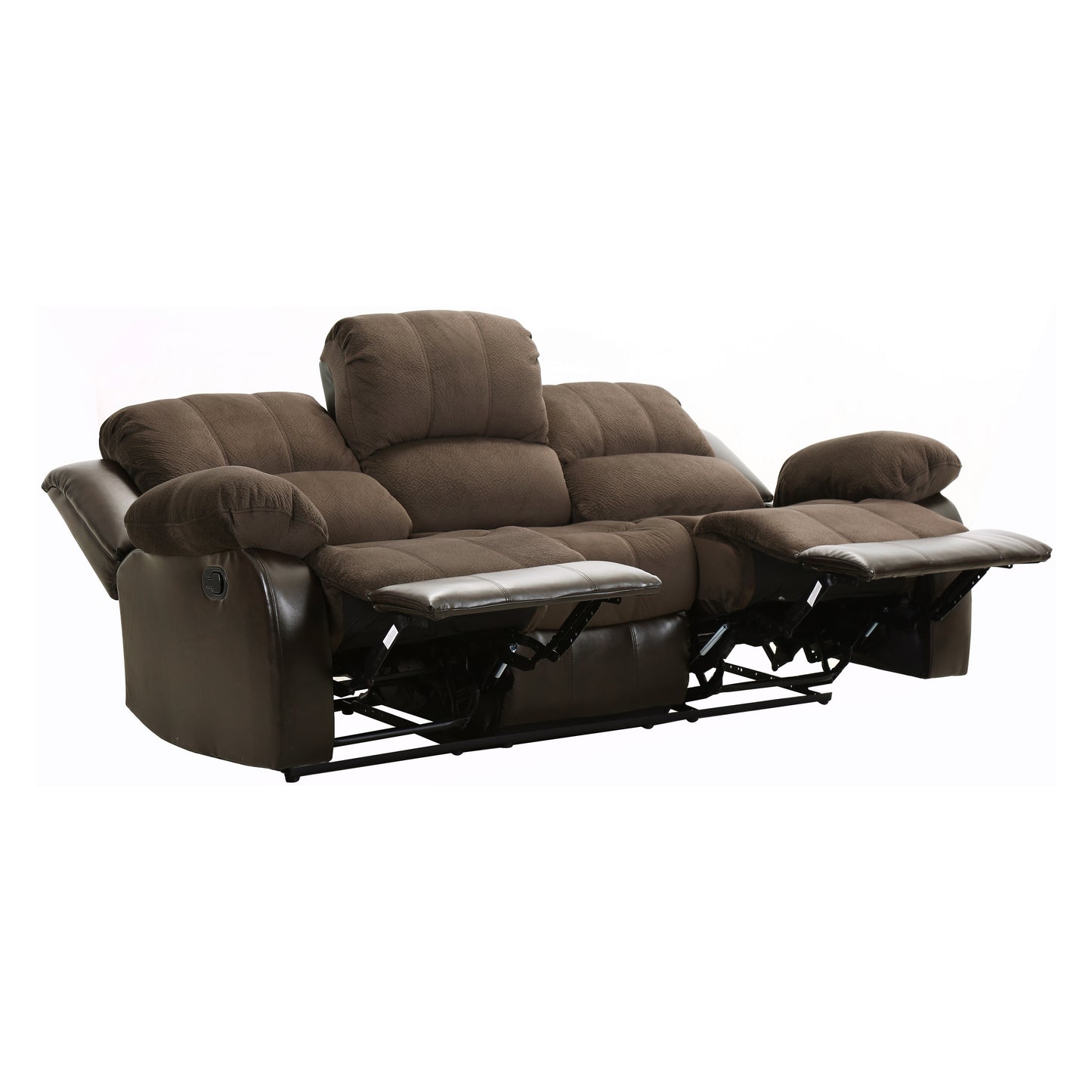 Homelegance Cranley Double Reclining Sectional Sofa in Chocolate Textured Plush 9700FCP-3