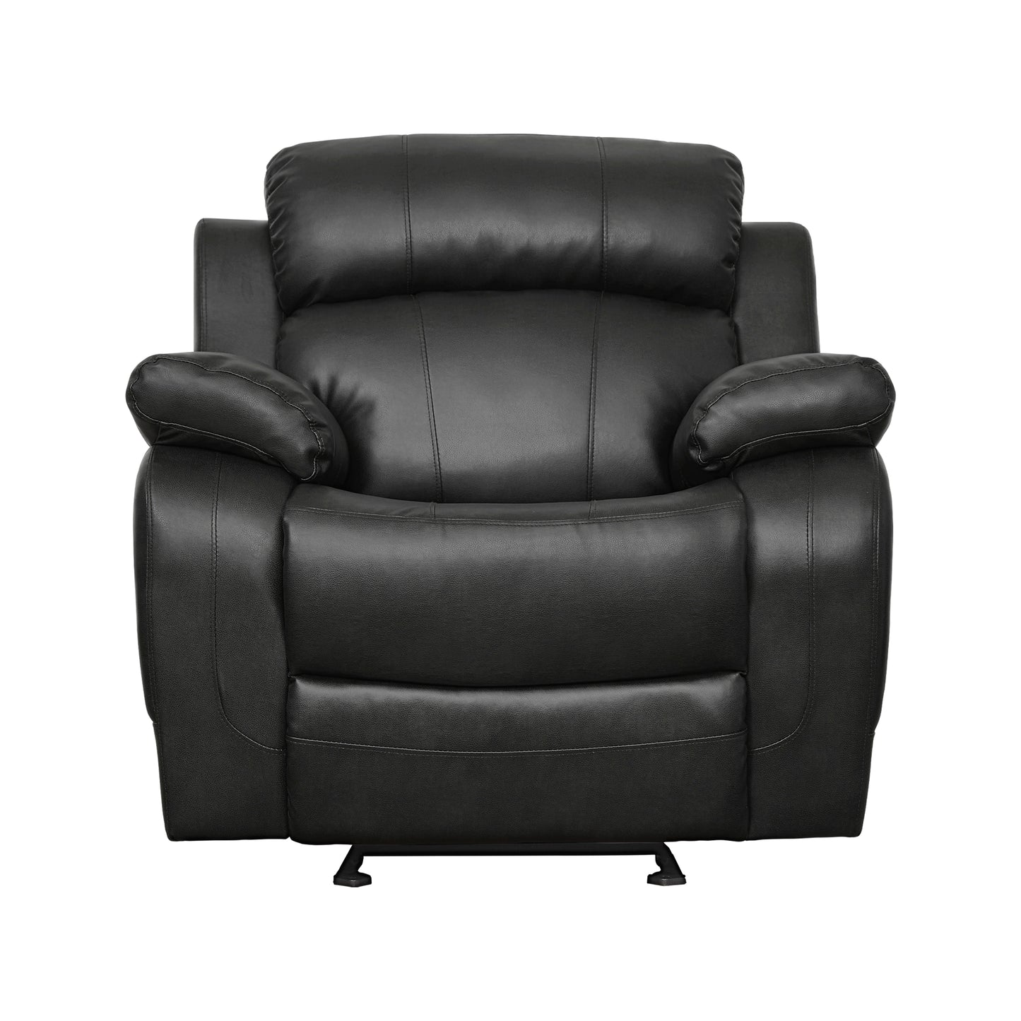 Homelegance Marille Glider Recliner Chair in Black Faux Leather 9724BLK-1