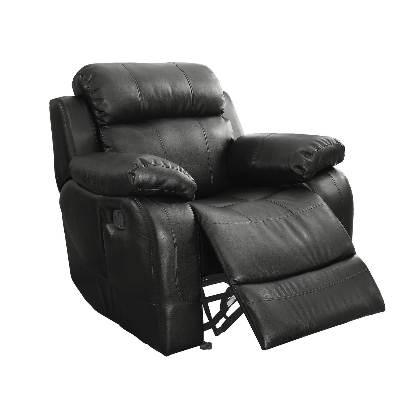 Homelegance Marille Glider Recliner Chair in Black Faux Leather 9724BLK-1