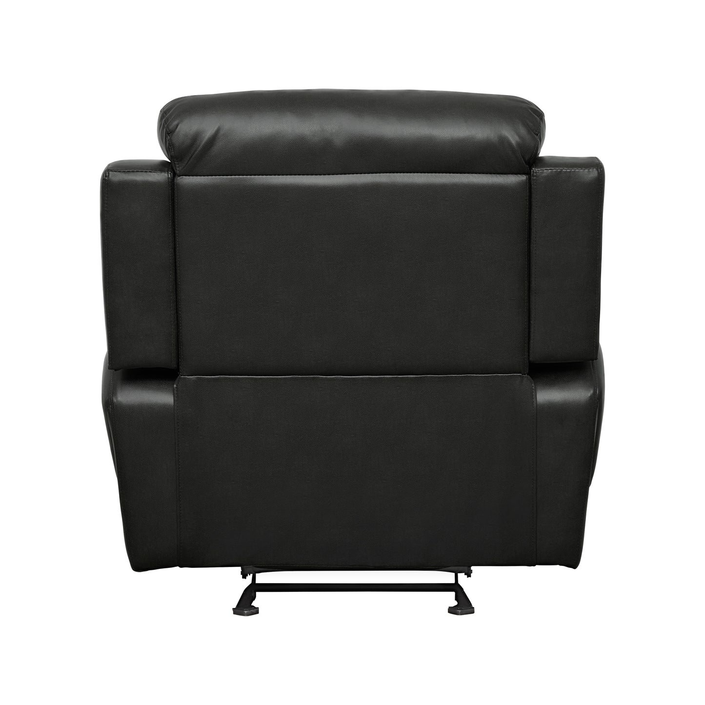 Homelegance Marille Glider Recliner Chair in Black Faux Leather 9724BLK-1