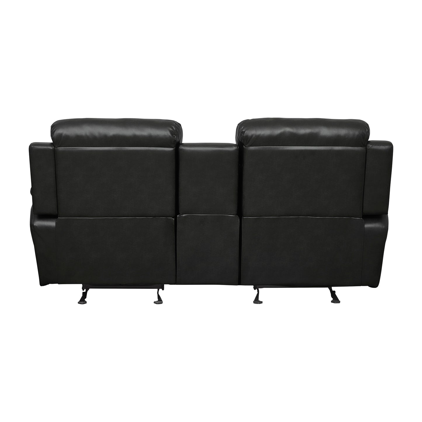 Homelegance Marille Loveseat Glider Reclining in Black 9724BLK-2