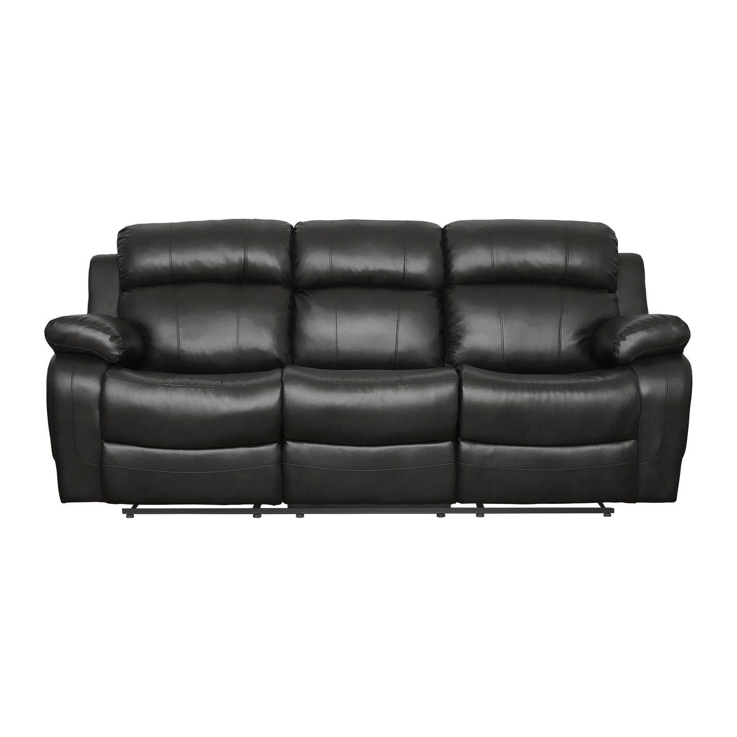 Homelegance Marille Black Faux Leather Double Reclining Sectional Sofa 9724BLK-3