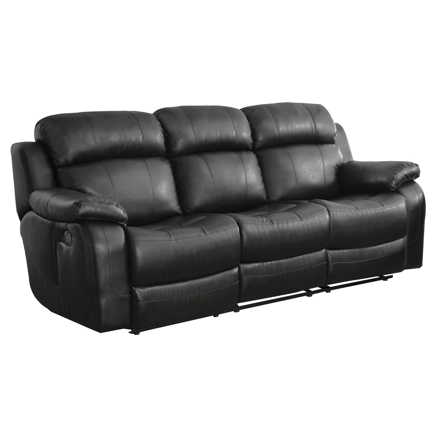 Homelegance Marille Black Faux Leather Double Reclining Sectional Sofa 9724BLK-3