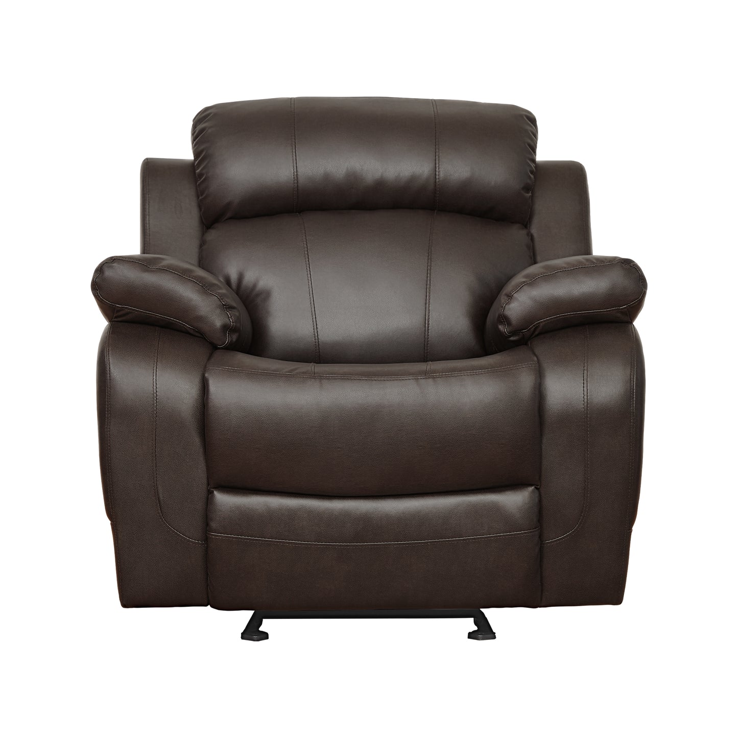 Homelegance Marille Glider Recliner Chair in Brown Faux Leather 9724BRW-1