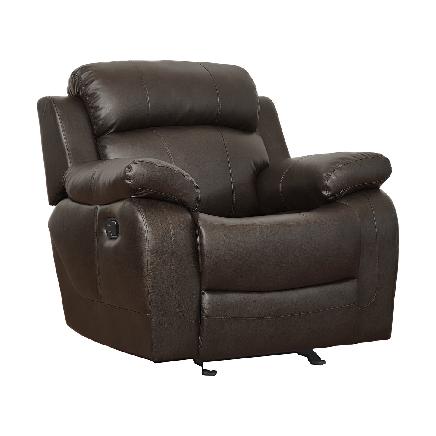 Homelegance Marille Glider Recliner Chair in Brown Faux Leather 9724BRW-1