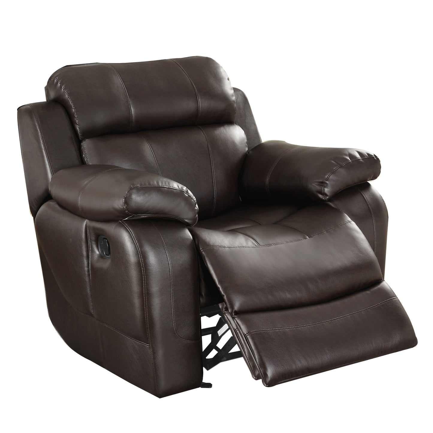 Homelegance Marille Glider Recliner Chair in Brown Faux Leather 9724BRW-1
