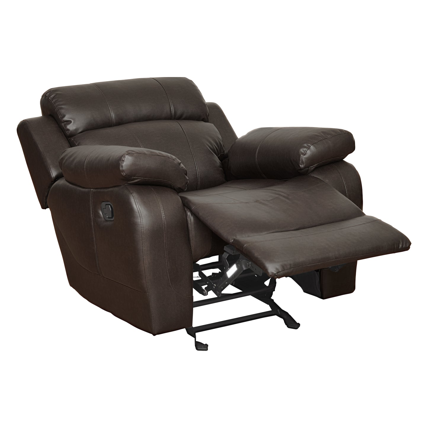 Homelegance Marille Glider Recliner Chair in Brown Faux Leather 9724BRW-1