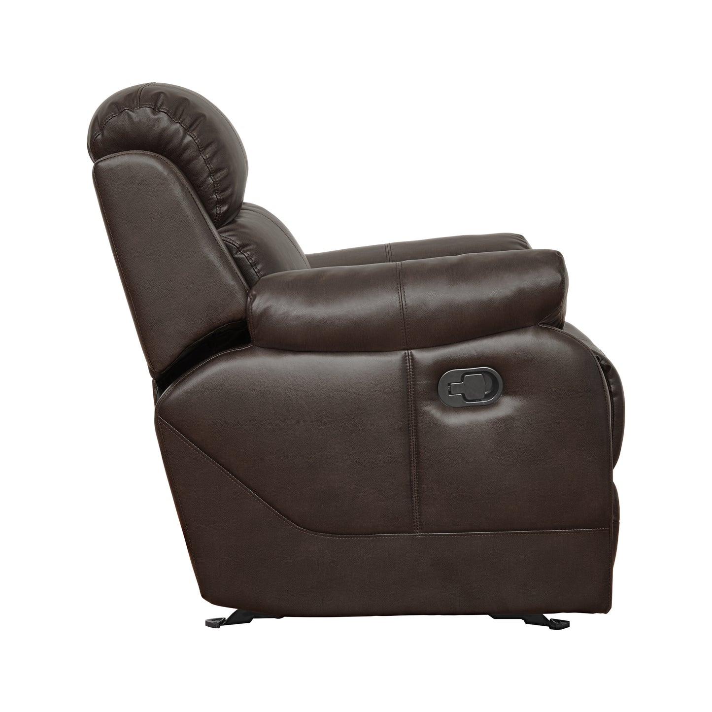 Homelegance Marille Glider Recliner Chair in Brown Faux Leather 9724BRW-1