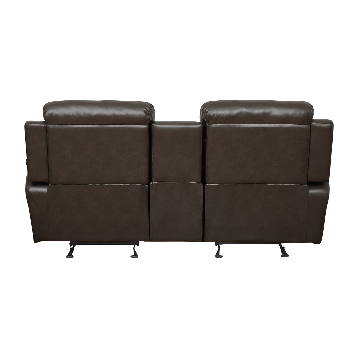 Homelegance Marille Glider Reclining in Brown Faux Leather 9724BRW-2