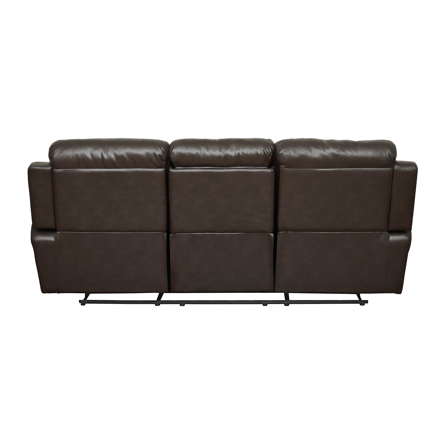 Homelegance Marille Dark Brown Faux Leather Double Reclining Sofa 9724BRW-3