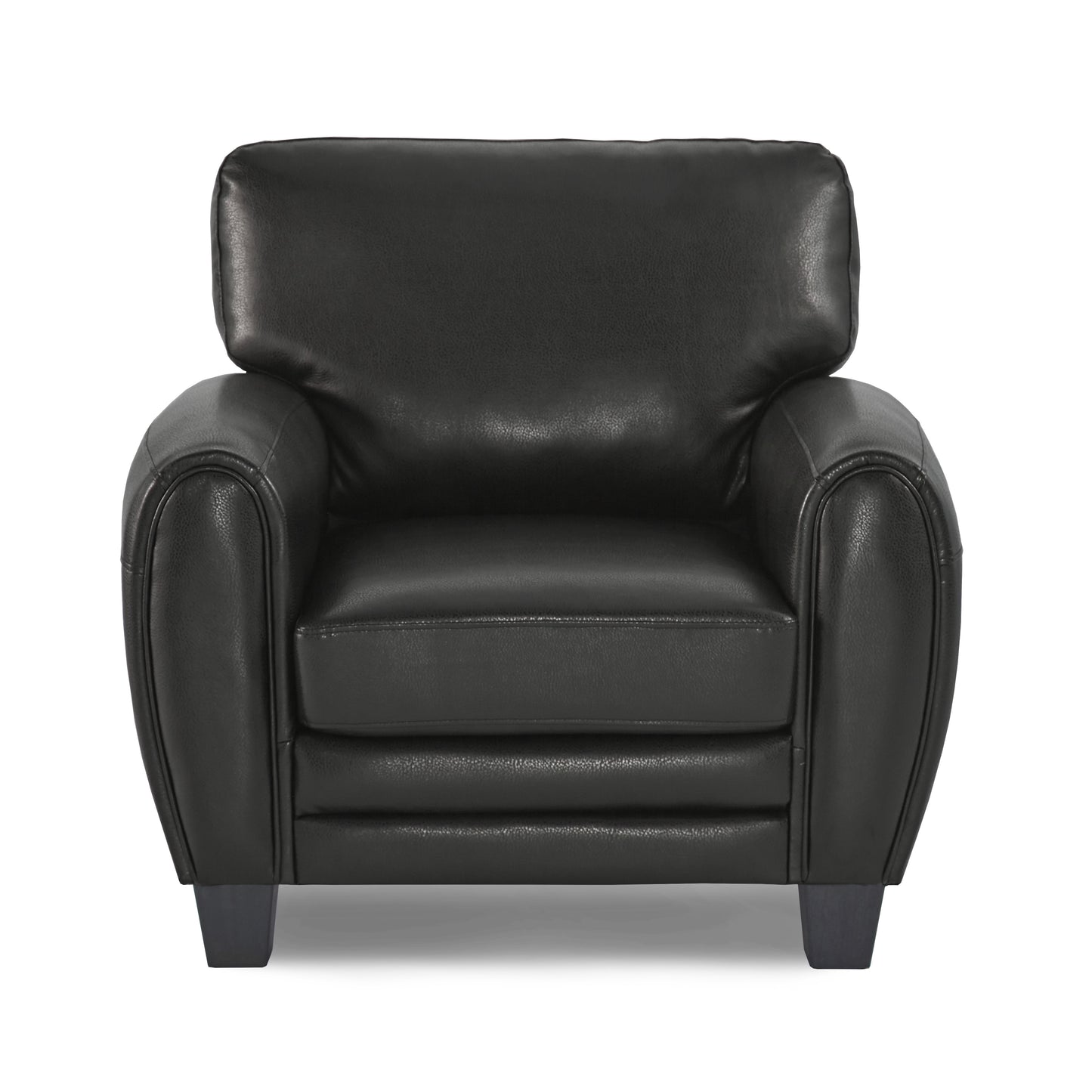 Homelegance Rubin Accent Chair in Black Faux Leather 9734BK-1