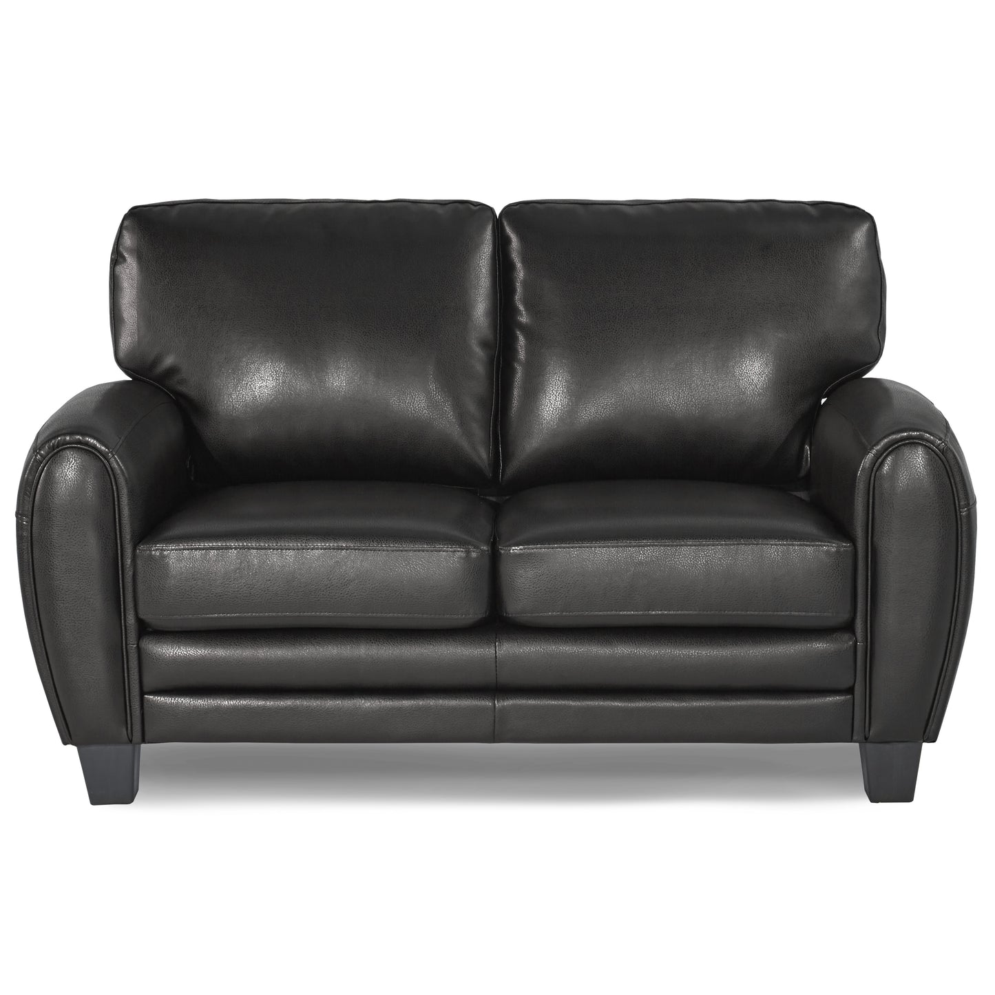 Homelegance Rubin Loveseat in Black Faux Leather 9734BK-2