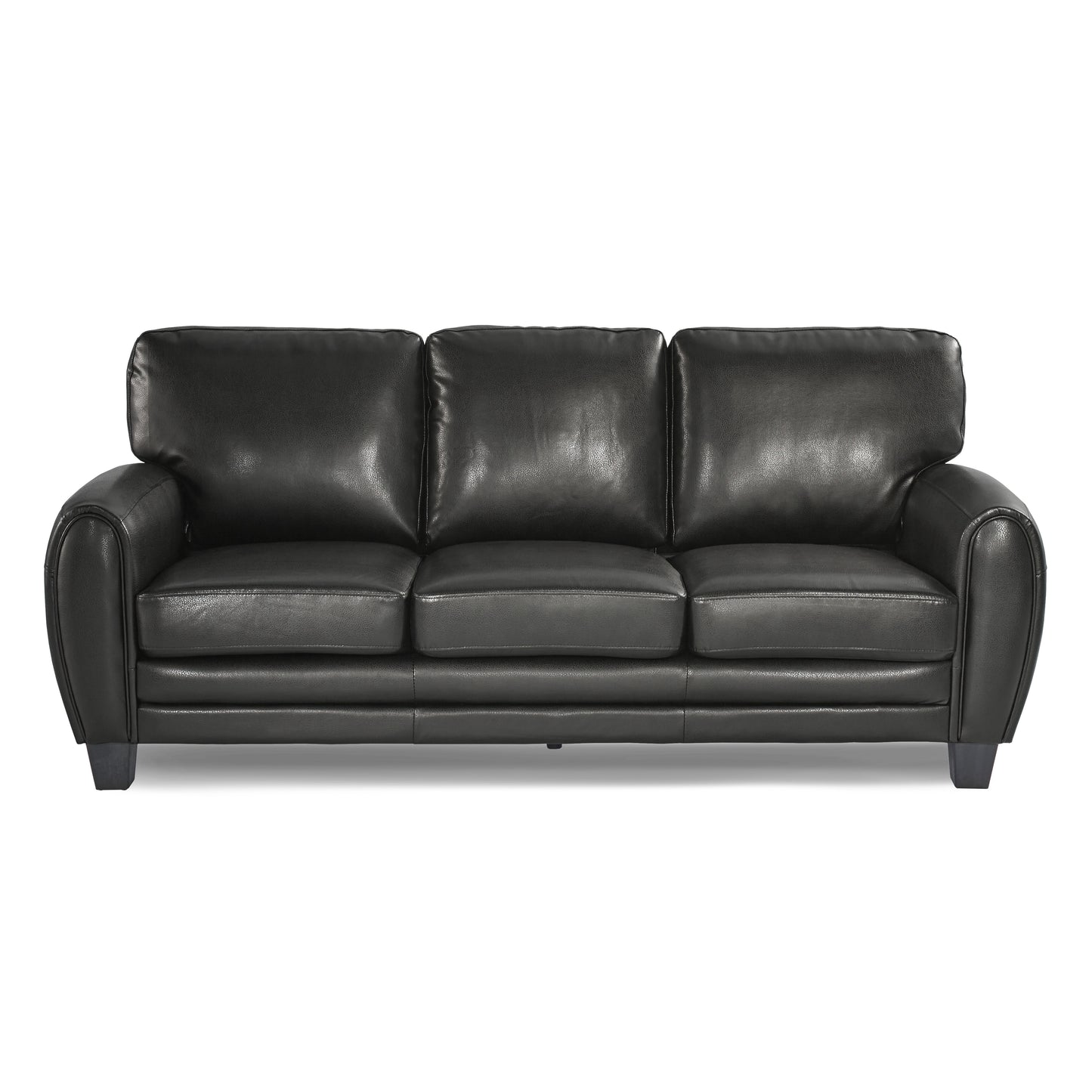 Homelegance Rubin Sectional Sofa Black Faux Leather Stylish Comfort 9734BK-3