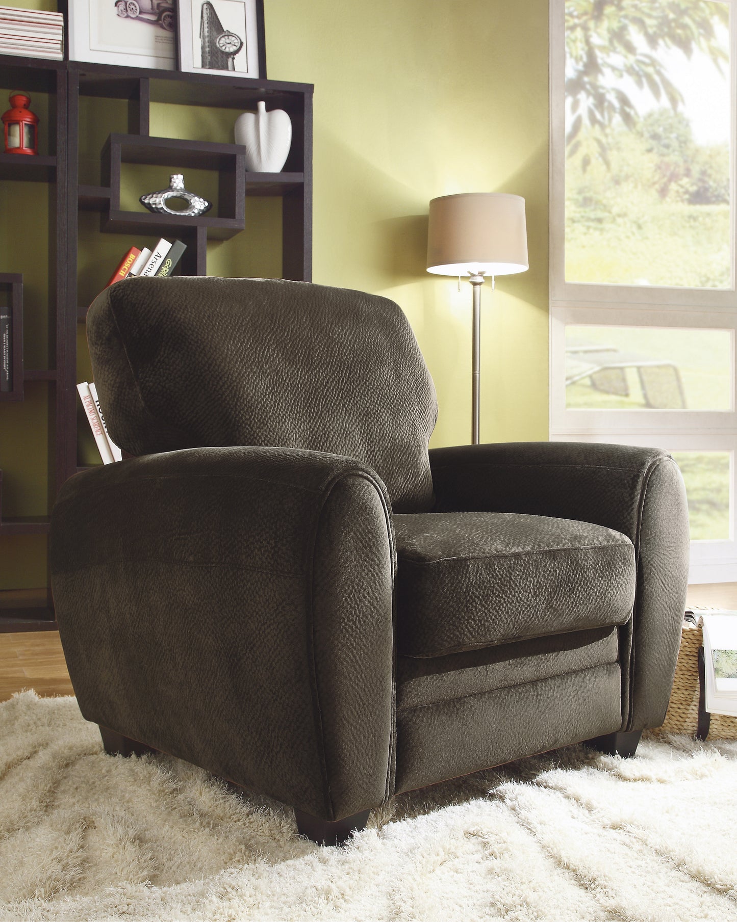 Homelegance Rubin Accent Chair in Chocolate Micro-suede Upholstery 9734CH-1