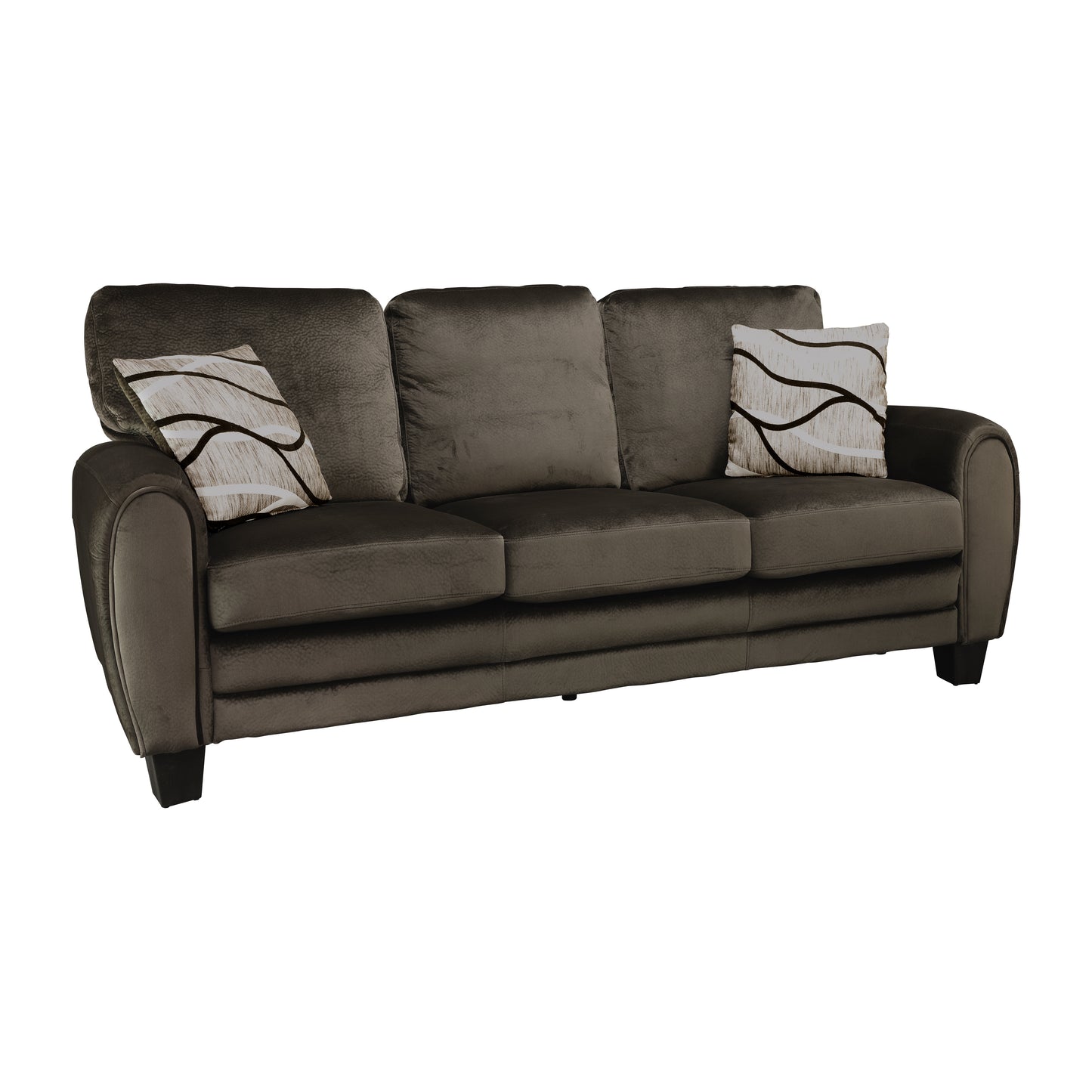 Homelegance Rubin Sectional Sofa in Rich Chocolate Textured Plush Microfiber 9734CH-3