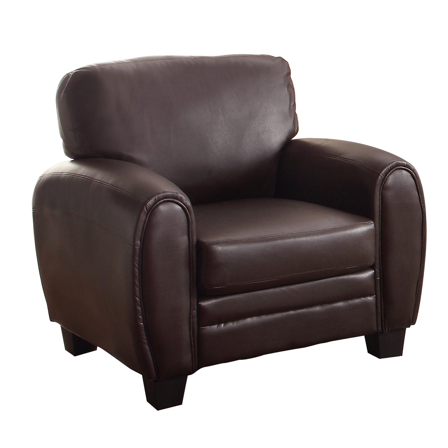 Homelegance Rubin Dark Brown Faux Leather Accent Chair 9734DB-1