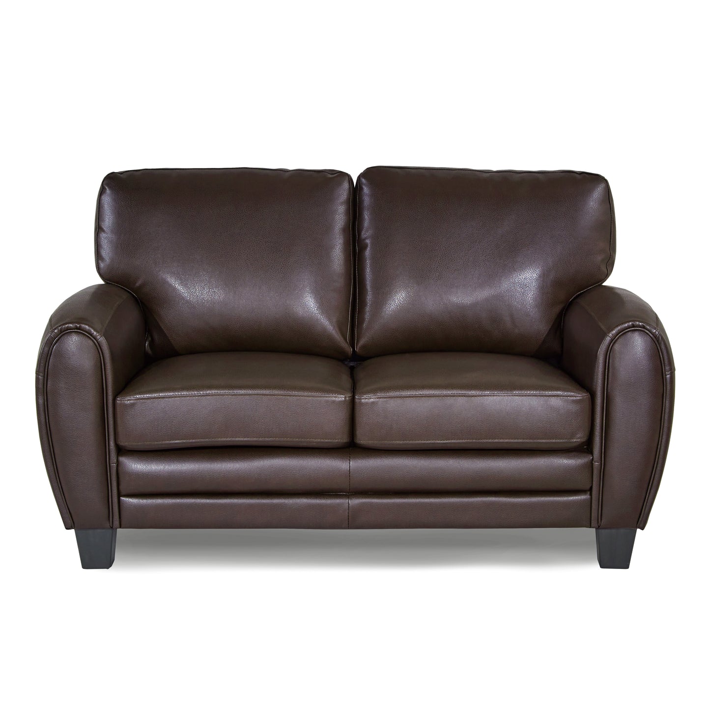 Homelegance Rubin Loveseat Dark Brown Faux Leather 9734DB-2