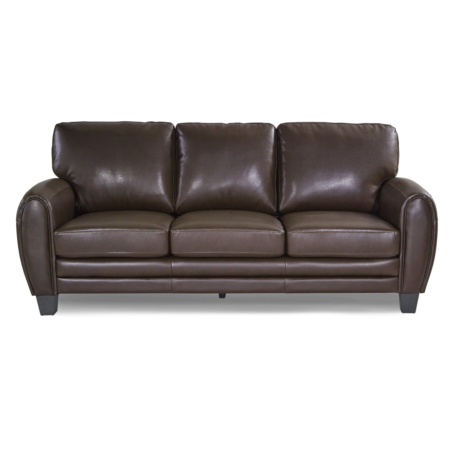 Homelegance Rubin Sectional Sofa Dark Brown Faux Leather Retro Modern Design 9734DB-3