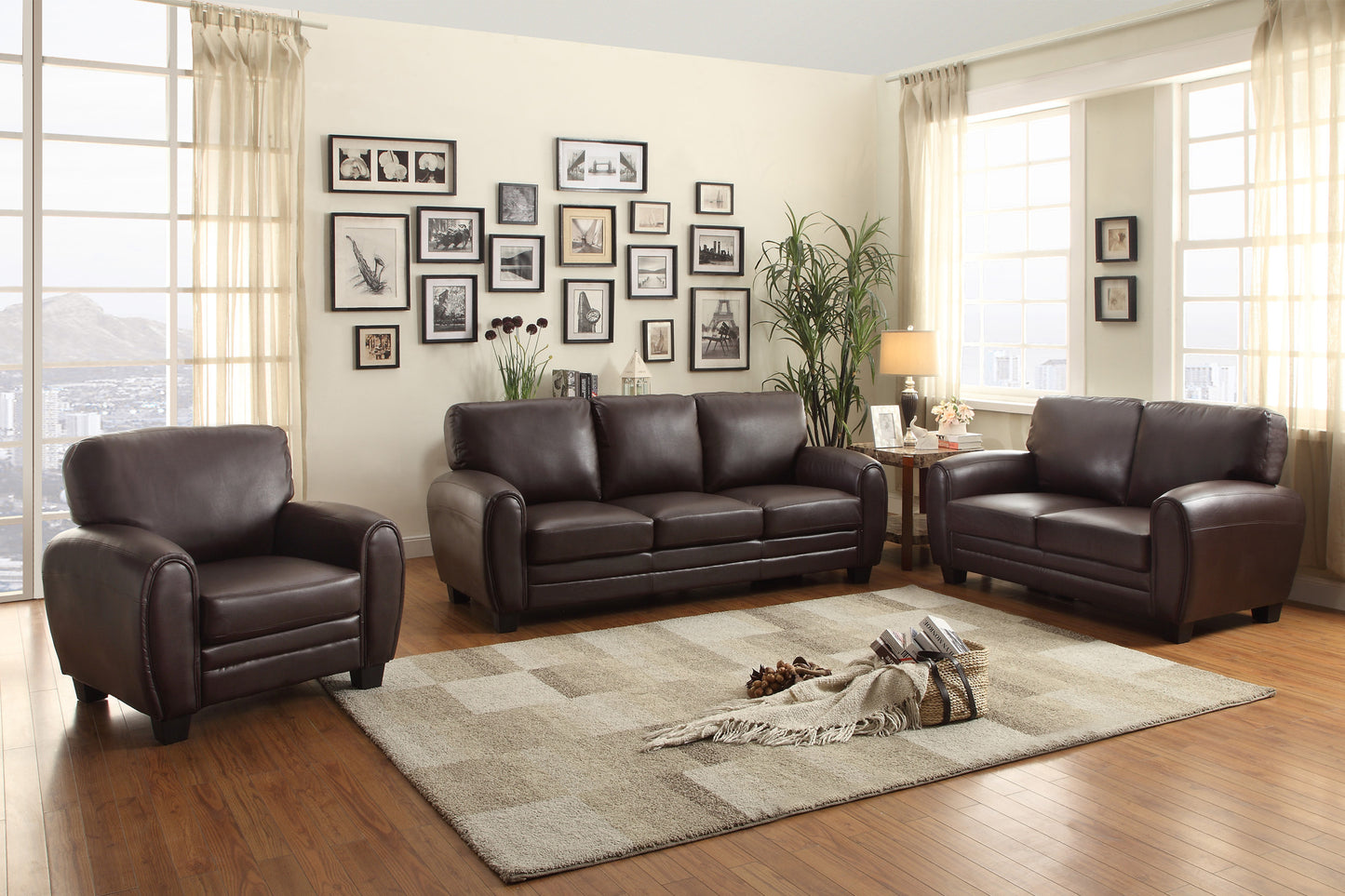 Homelegance Rubin Dark Brown Faux Leather Accent Chair 9734DB-1