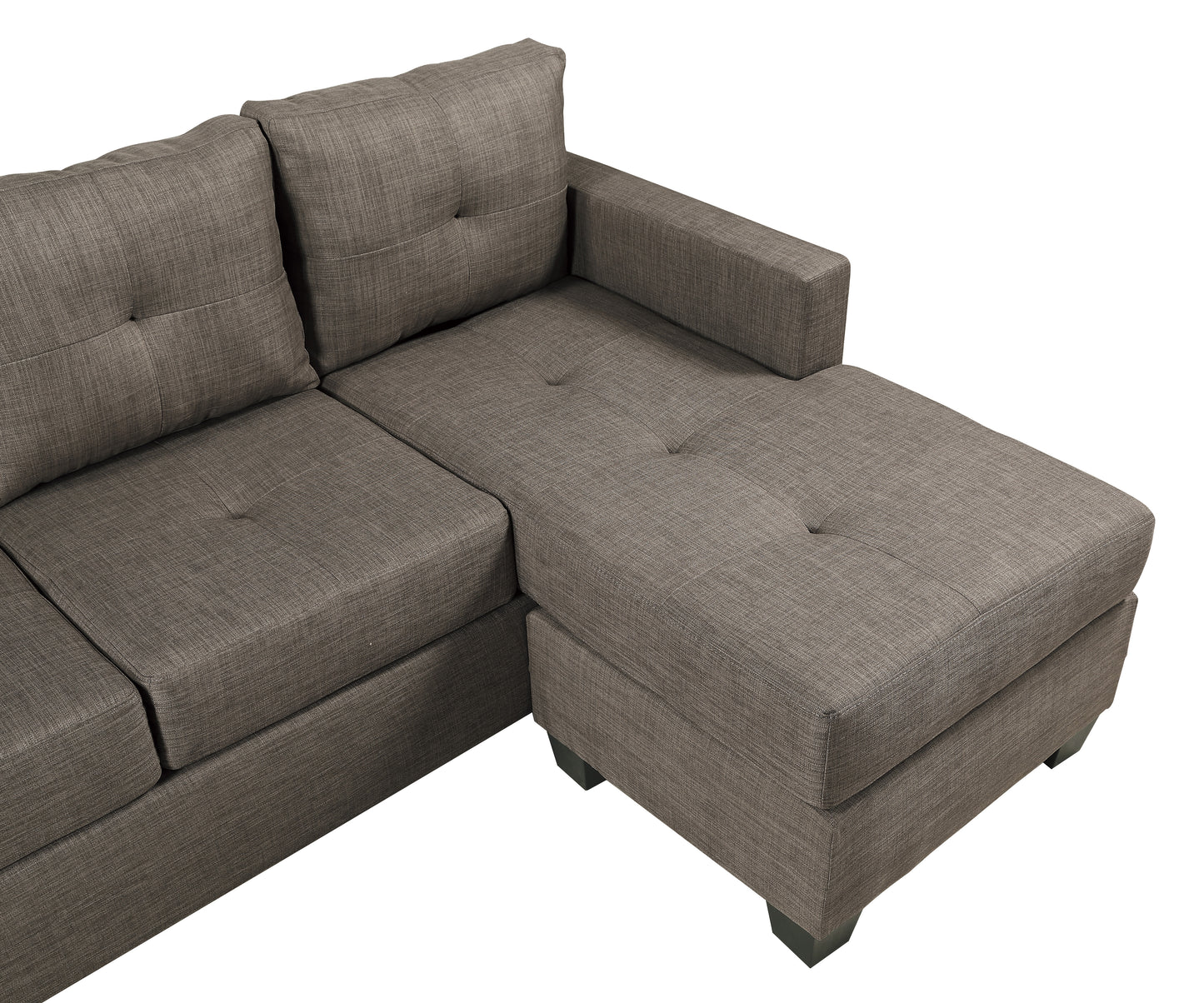 Homelegance Phelps Sectional Sofa in Rich Brown Textured Fabric 9789BRG-3LC