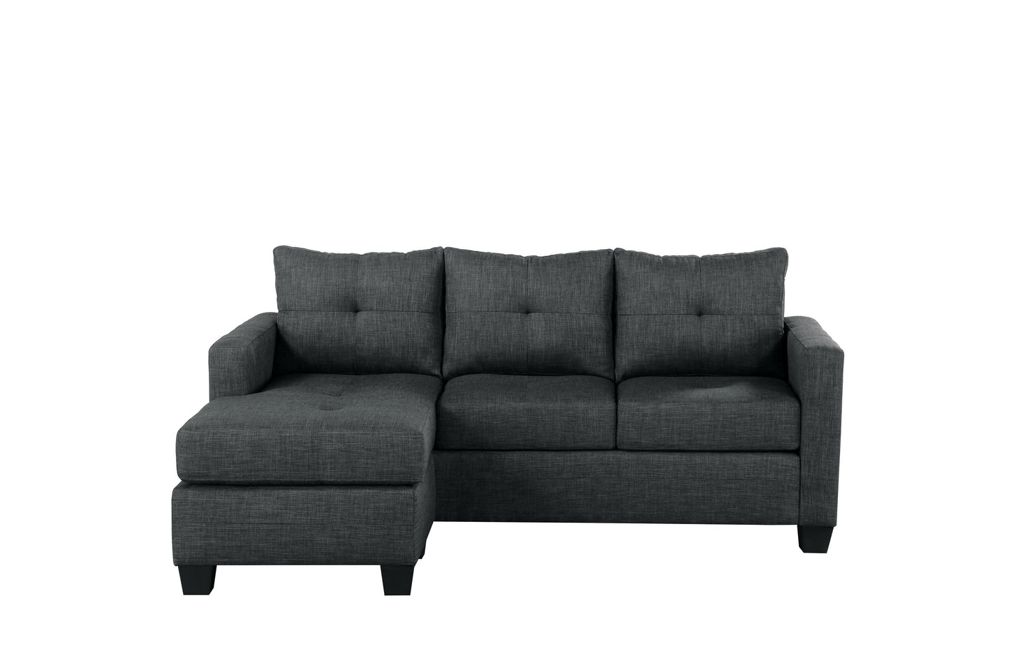 Homelegance Phelps Dark Gray Reversible Sectional Sofa with Tufted Details 9789DG-3LC