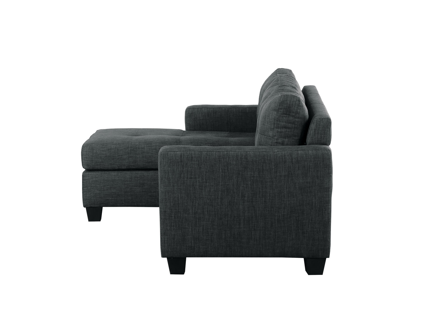 Homelegance Phelps Dark Gray Reversible Sectional Sofa with Tufted Details 9789DG-3LC