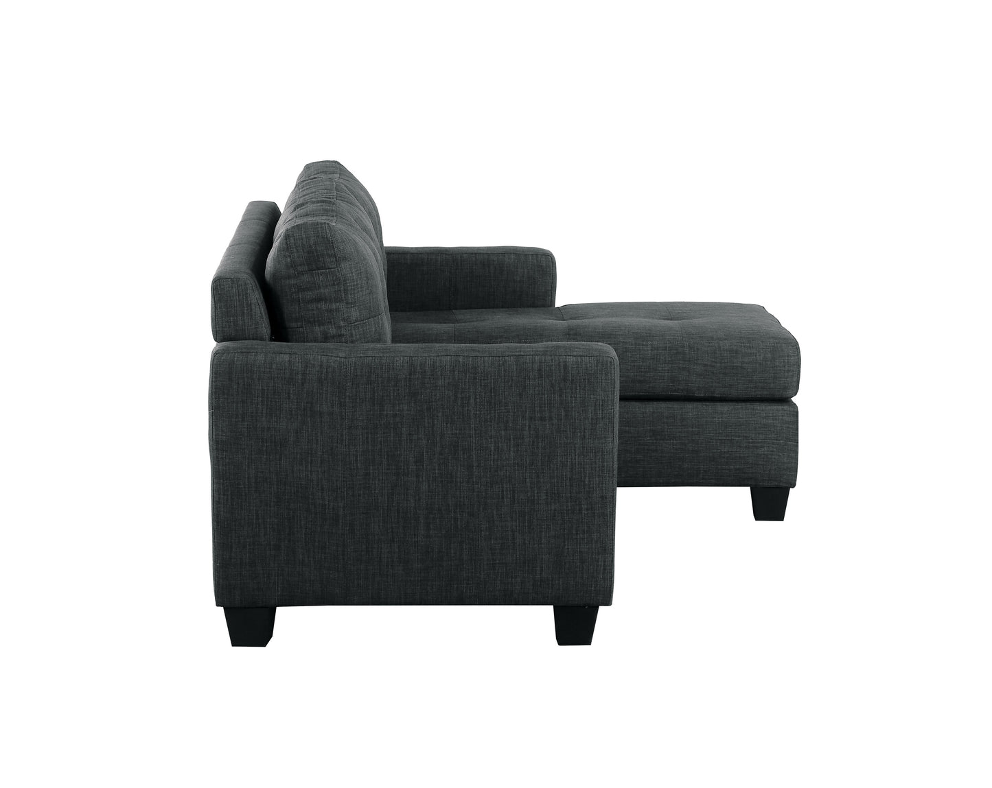 Homelegance Phelps Dark Gray Reversible Sectional Sofa with Tufted Details 9789DG-3LC