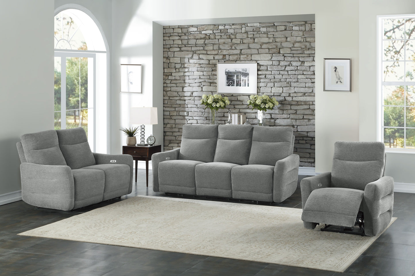 Homelegance Edition Reclining Chair Power Recliner Dove Gray 9804DV-1PWH