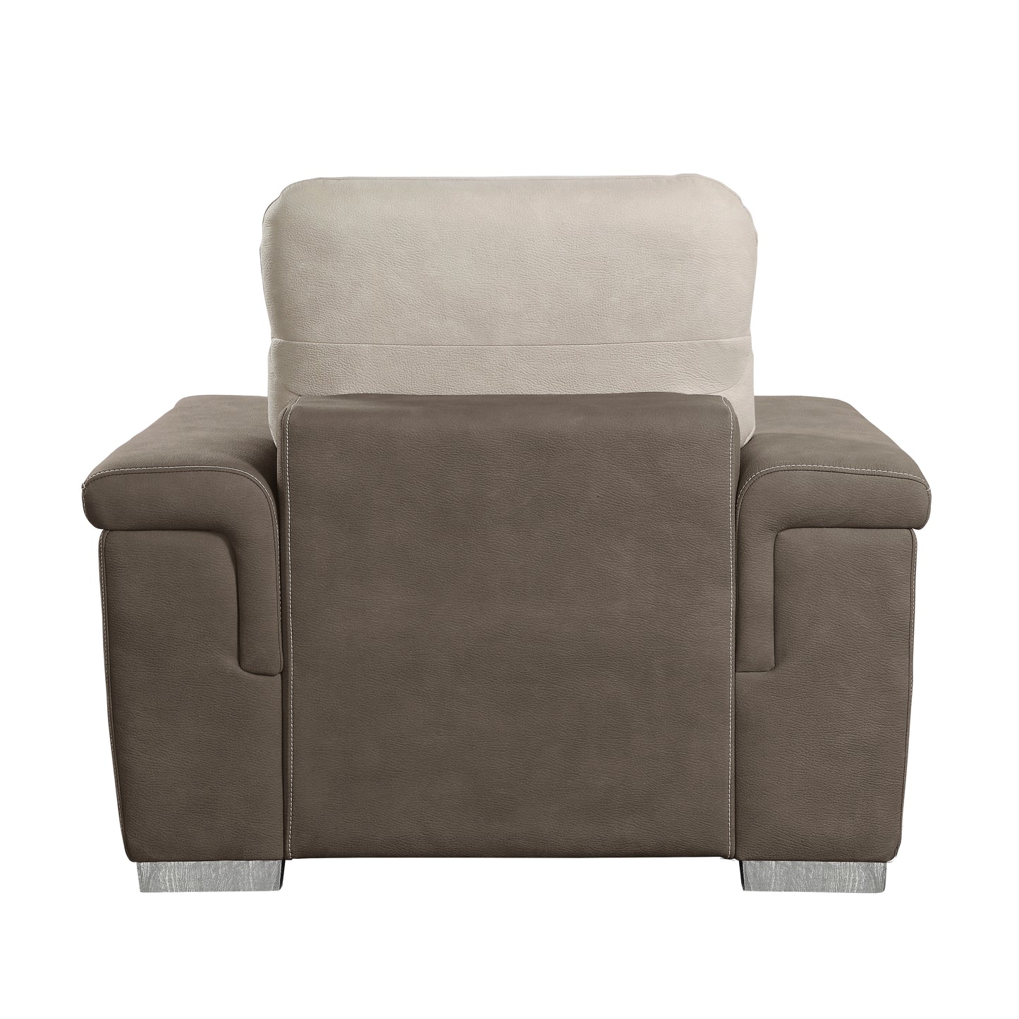 Homelegance Alfio Accent Chair with Pull-out Ottoman in 2-tone Beige and Taupe 9808-1