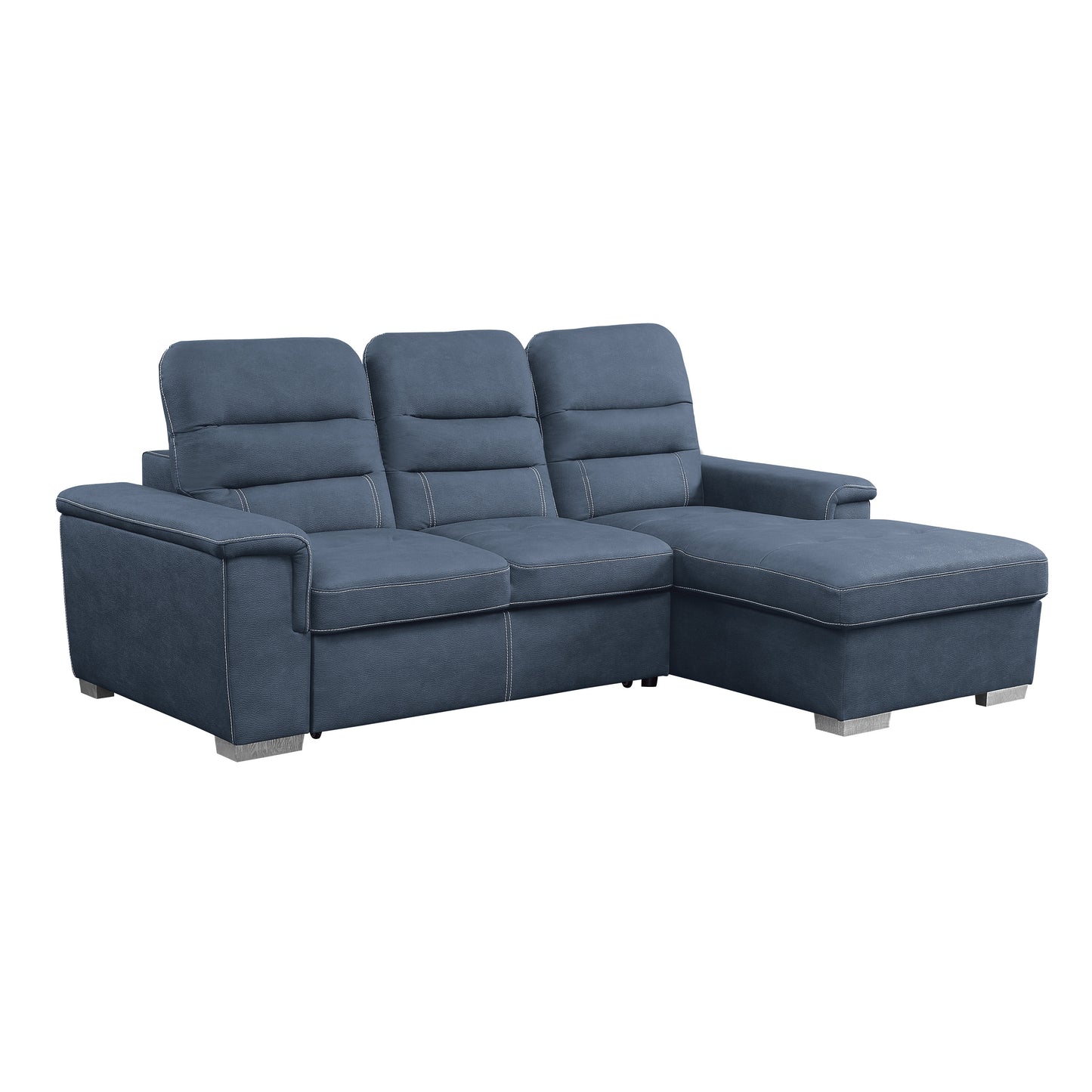 Homelegance Alfio Blue Textured Microfiber 2-Piece Sectional Sofa 9808BUE-SC