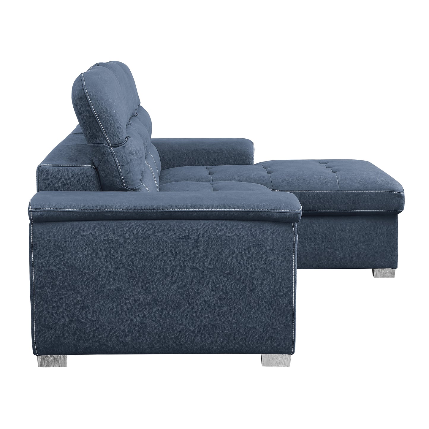 Homelegance Alfio Blue Textured Microfiber 2-Piece Sectional Sofa 9808BUE-SC
