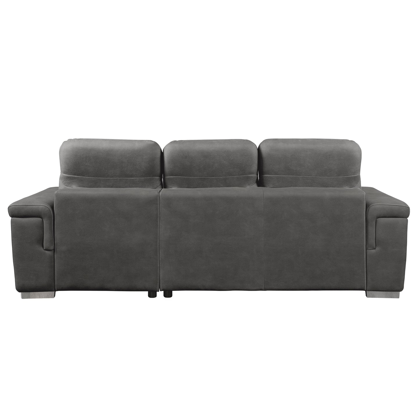 Homelegance Alfio Gray Textured Microfiber 2-Piece Sectional Sofa 9808SGY-SC