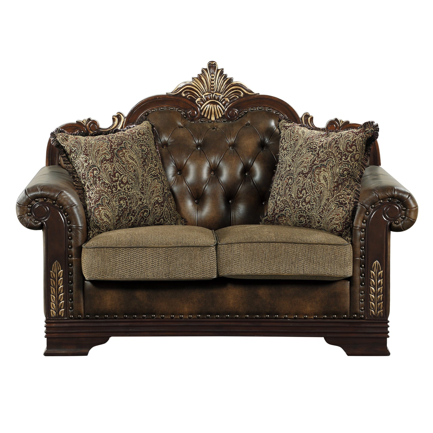 Homelegance Croydon Loveseat in Brown Faux Leather 9815-2