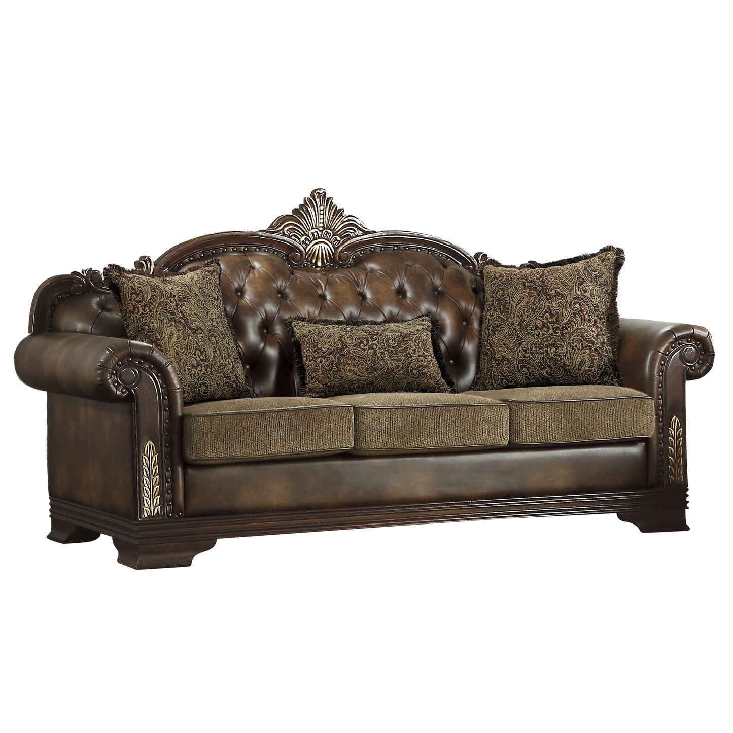 Homelegance Croydon Sectional Sofa Dark Cherry Finish 9815-3