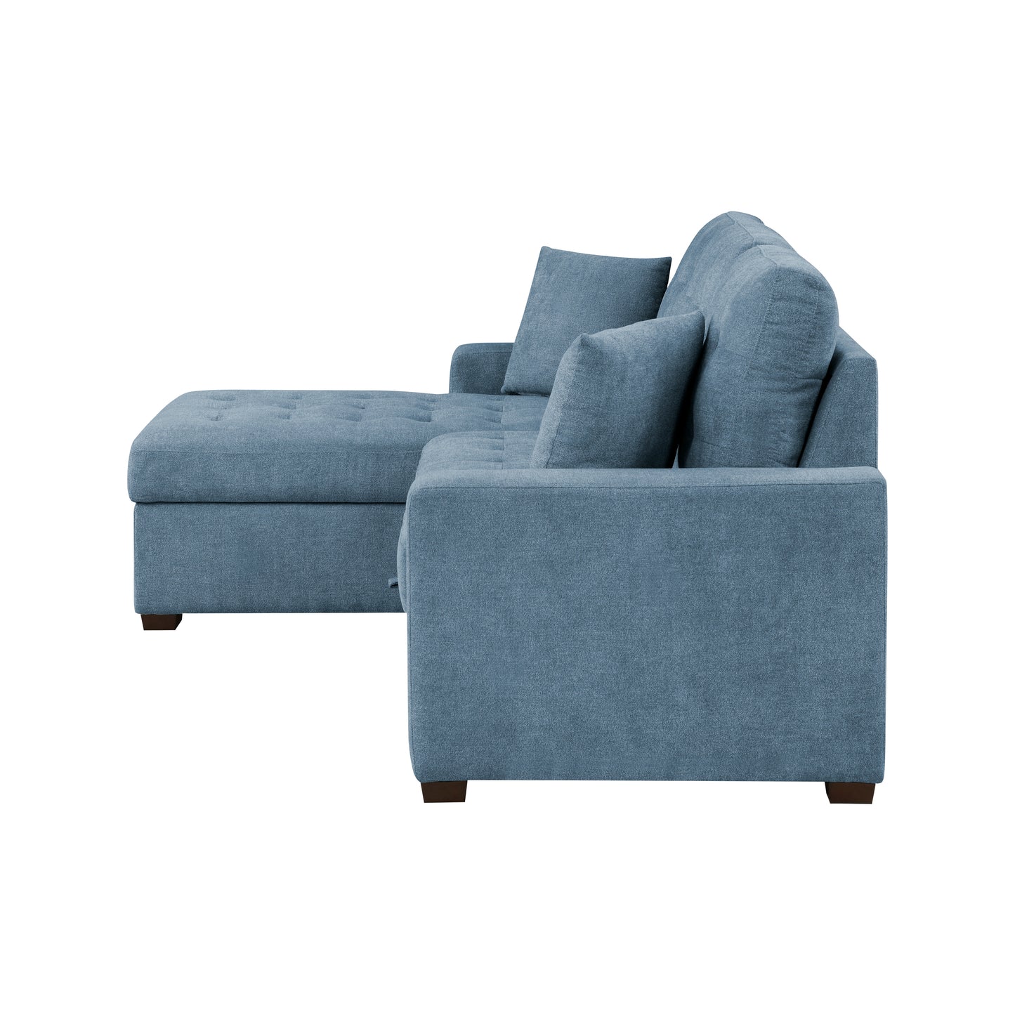 Homelegance Waitsfield Blue Textured 2-Piece Sectional Sofa with Pull-Out Bed 9816BU-2LCRL
